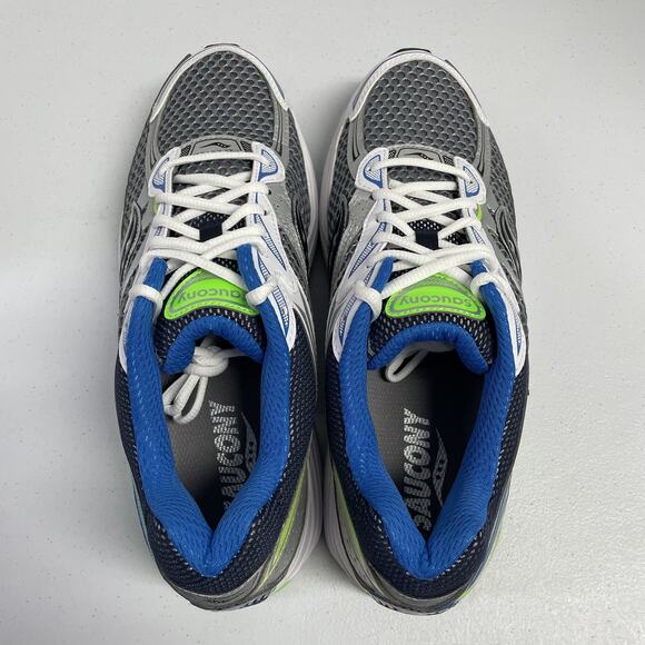 Saucony Progrid Omni 9 Grey Slime S70739 59 Size 9.5 Blue Green Mesh Runner